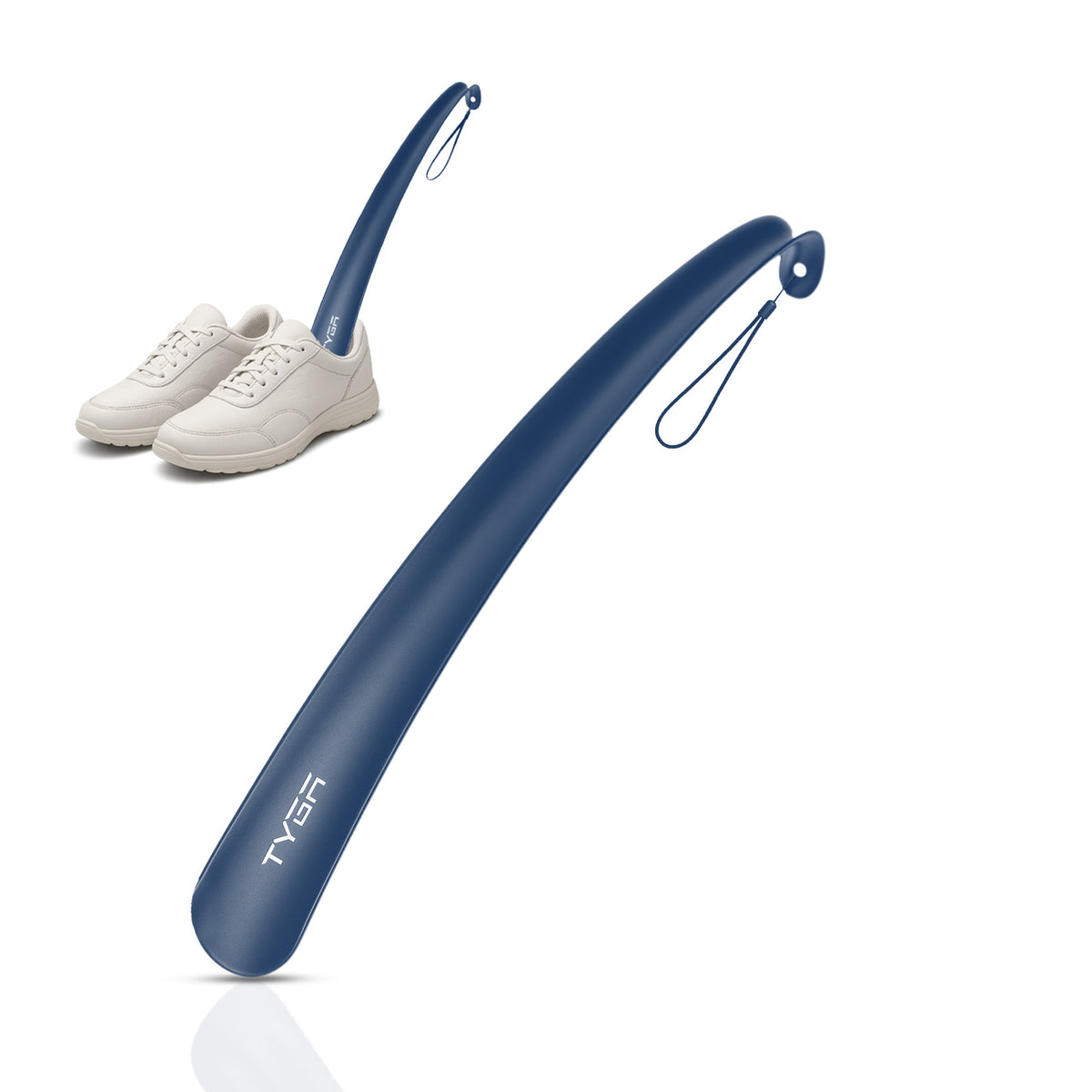 Long Handled Plastic Shoe Horn, Snap Proof, 43cm