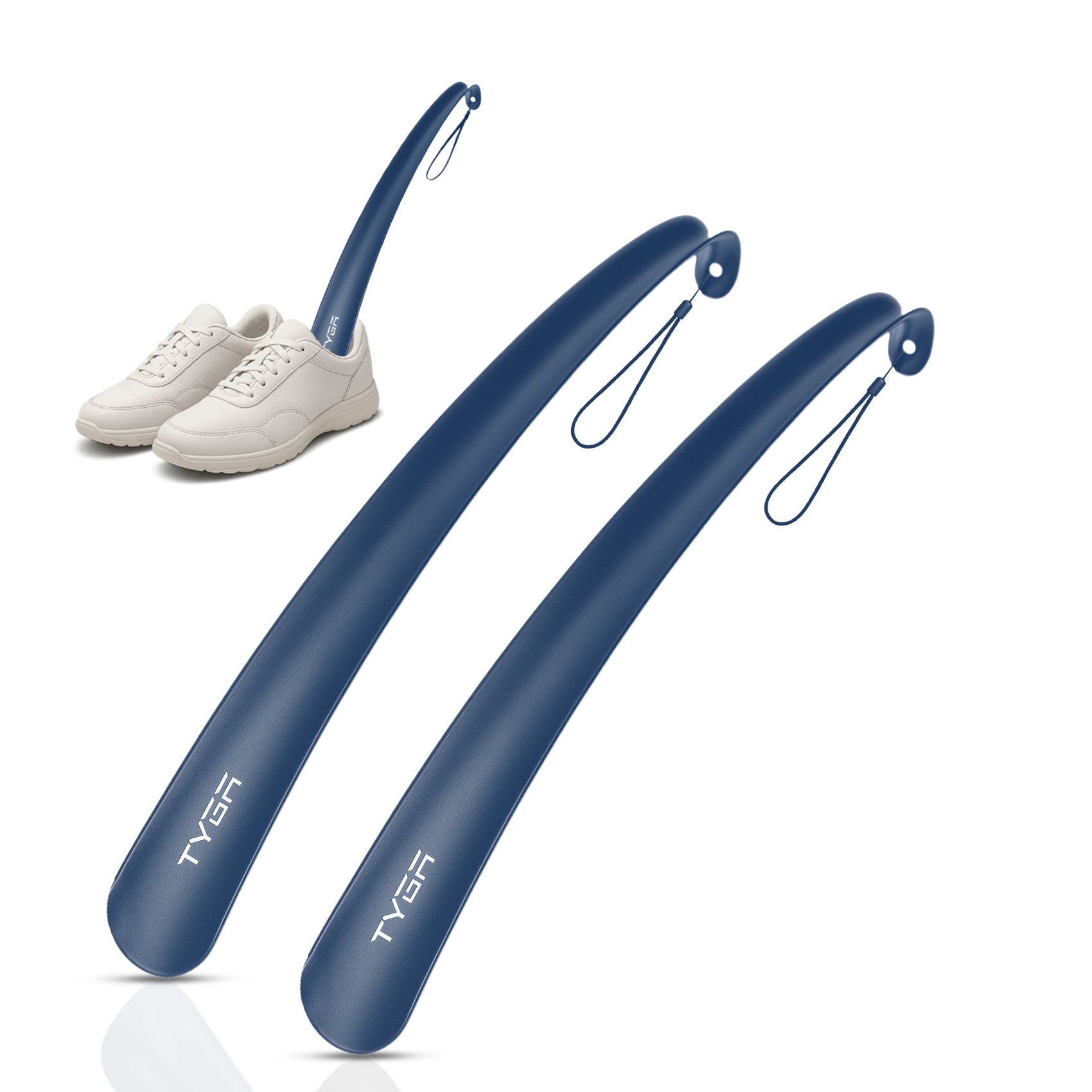 Long Handled Plastic Shoe Horn, Snap Proof, 43cm