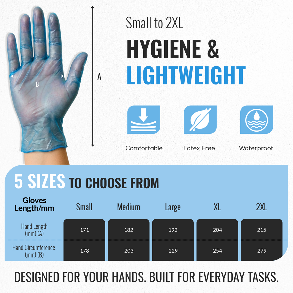 Vinyl Gloves, Disposable Latex Free