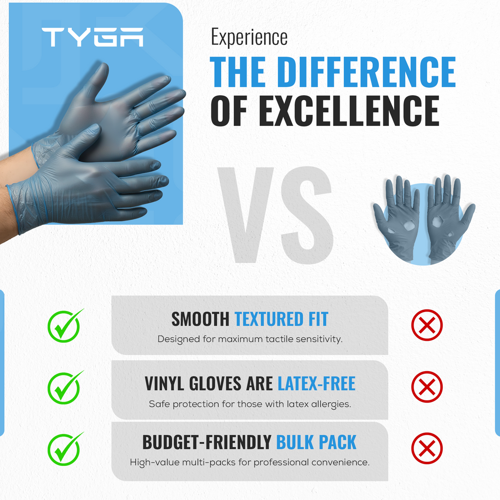Vinyl Gloves, Disposable Latex Free
