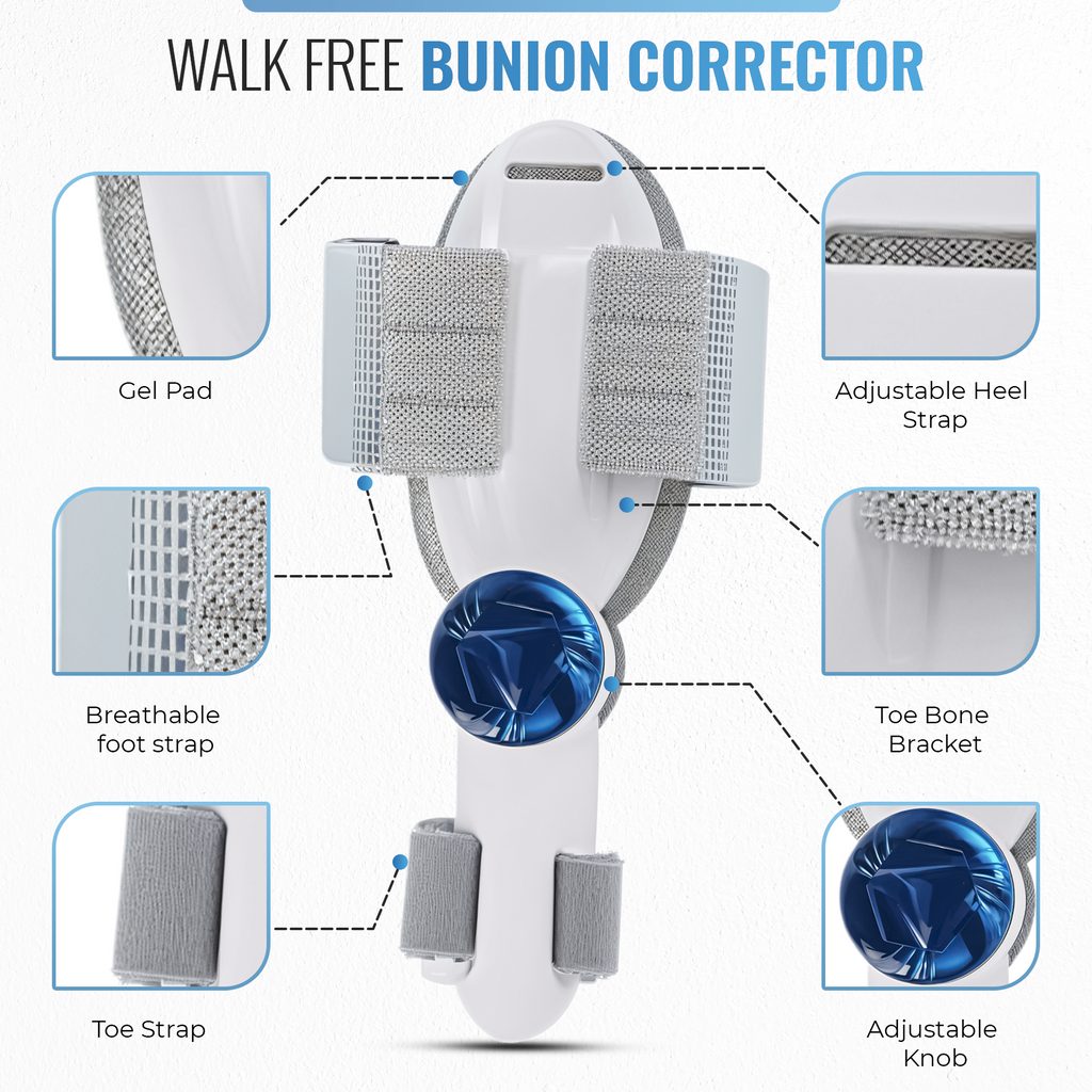 Bunion Corrector with Adjustable Knob, Toe Alignment & Pain Relief, Grey