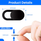 Camera Lens Covers & Webcam Privacy Stickers, Black, Pack of 5