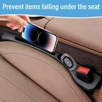 Car Seat Gap Filler & Organiser, Debris Blocking Design, Black, 1 Pair