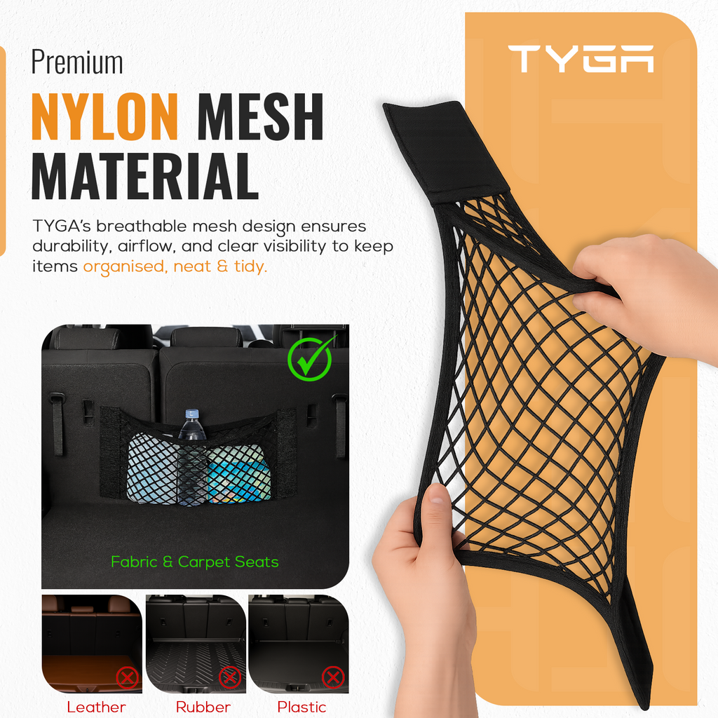 Elastic Car Boot Cargo Net, Mesh Storage Organiser, Black, 50 × 25cm