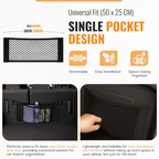 Elastic Car Boot Cargo Net, Mesh Storage Organiser, Black, 50 × 25cm