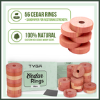 Cedar Wood Rings, Natural Moth Repellent, Pack of 56