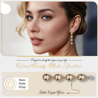 Champagne Crystal Drop Earrings, Elegant Teardrop Dangle Design, 1 Pair