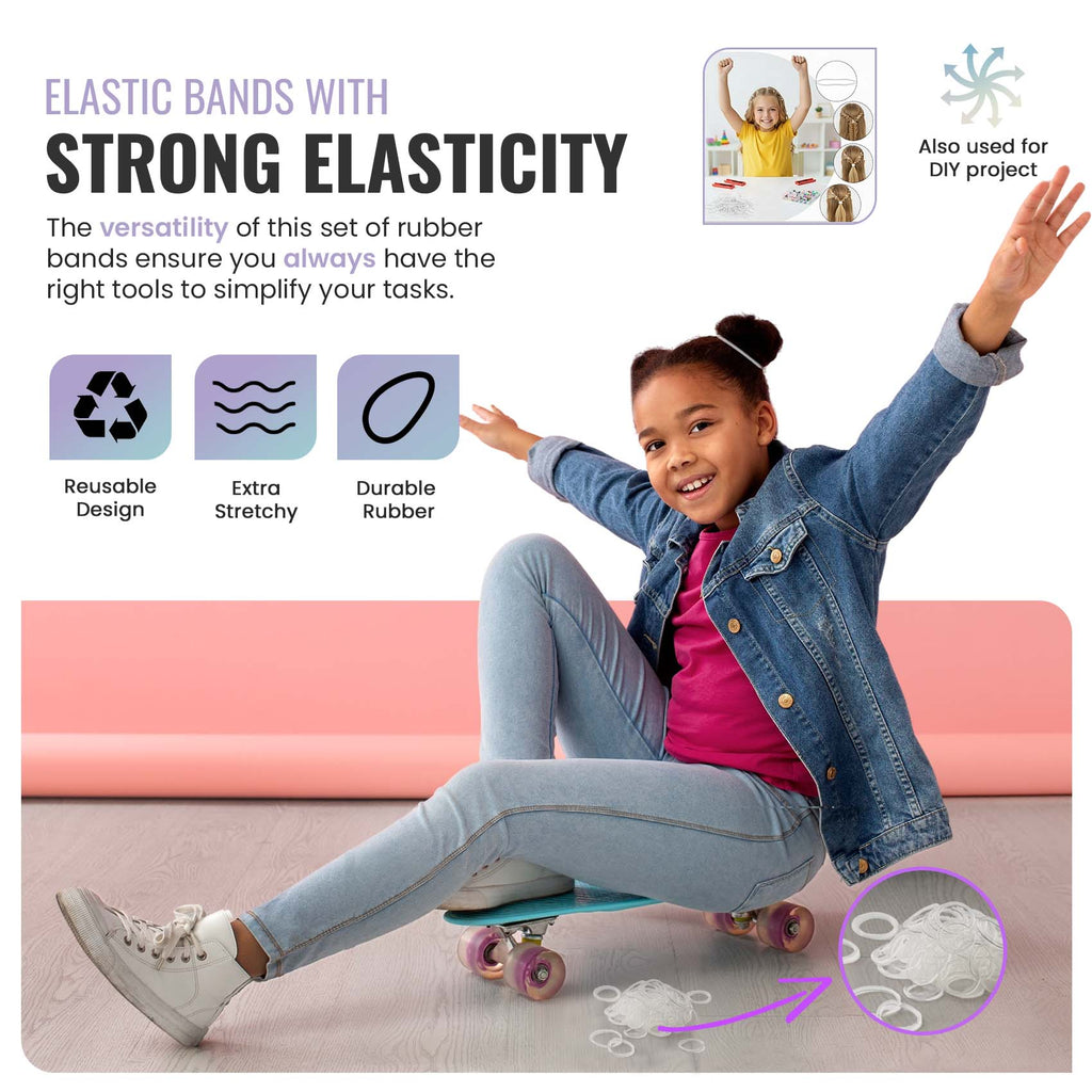 Mini Hair Elastic Bands for Braids, Pack of 1,000