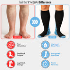 Compression Socks, 2 Pairs with Shoehorn