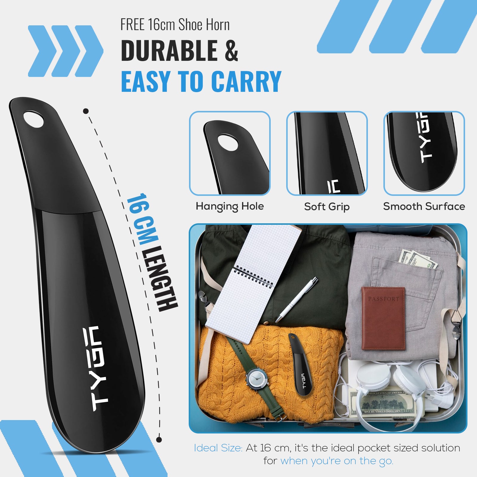 Compression Socks, 2 Pairs with Shoehorn