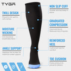 Compression Socks, 2 Pairs with Shoehorn