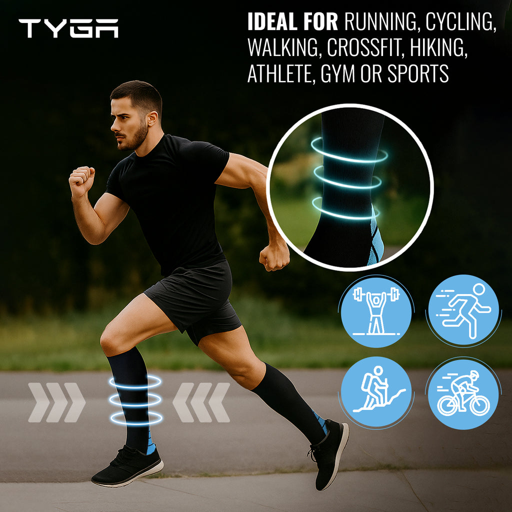 Compression Socks, 2 Pairs with Shoehorn