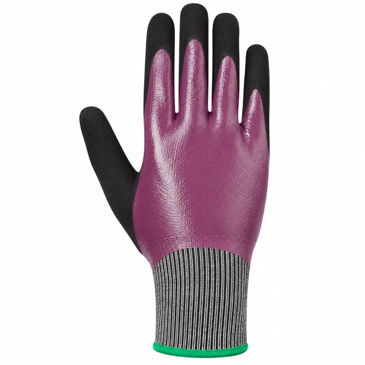 Cut Resistant Oil Grip Work Gloves, Level D Nitrile Coated
