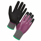 Cut Resistant Oil Grip Work Gloves, Level D Nitrile Coated