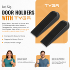 Anti Slip Door Wedge, Solid Door Stopper, Black, 1 Pair