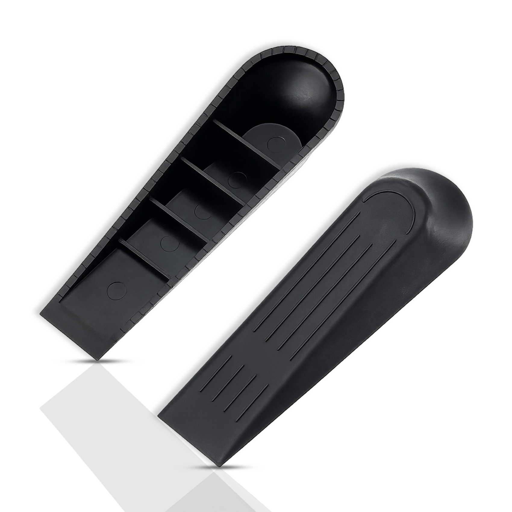 Anti Slip Door Wedge, Solid Door Stopper, Black, 1 Pair