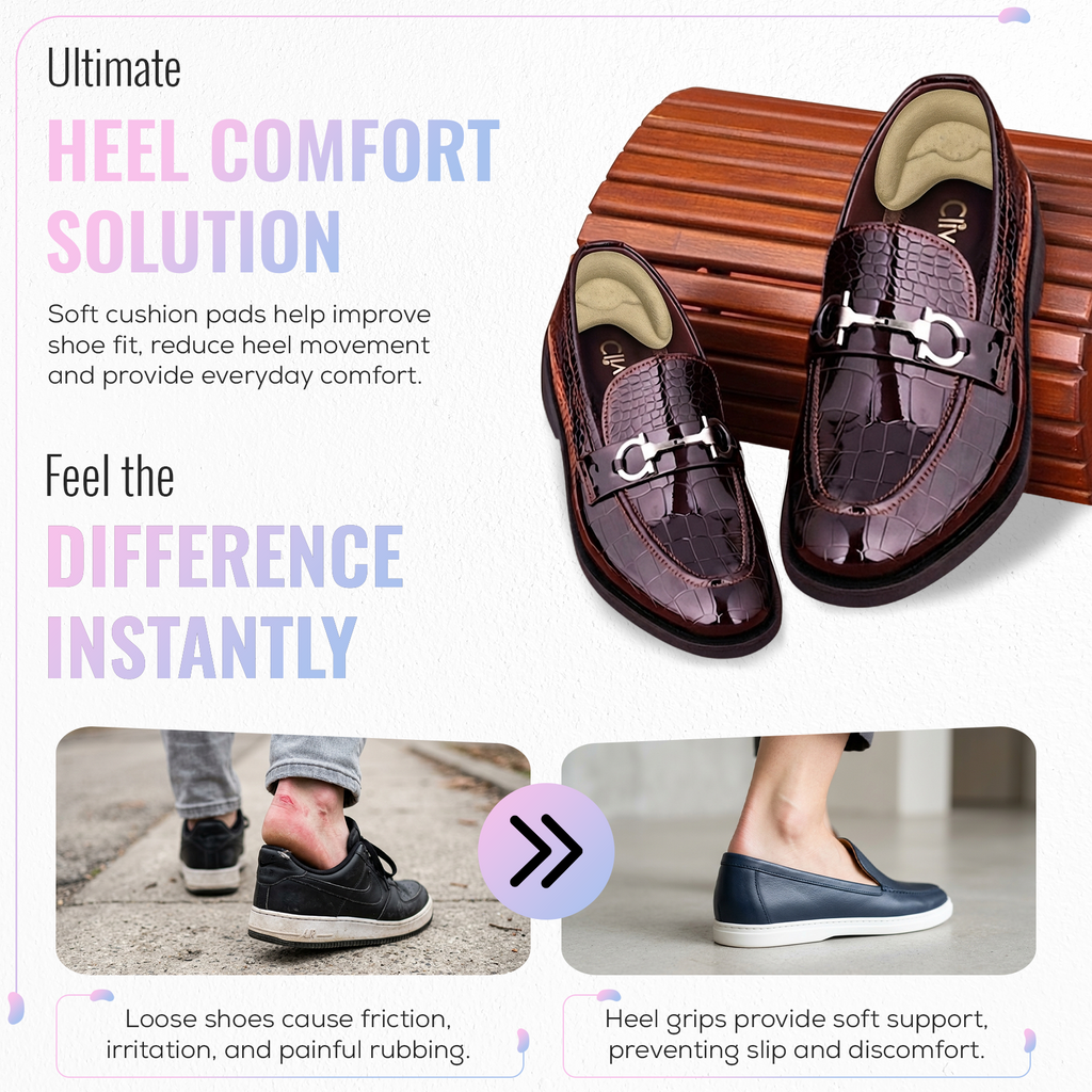 Self Adhesive Heel Grips, Heel Cushion Pads, 1 Pair