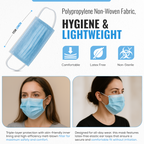 Type IIR Surgical Face Masks, Fluid Resistant, Pack of 10