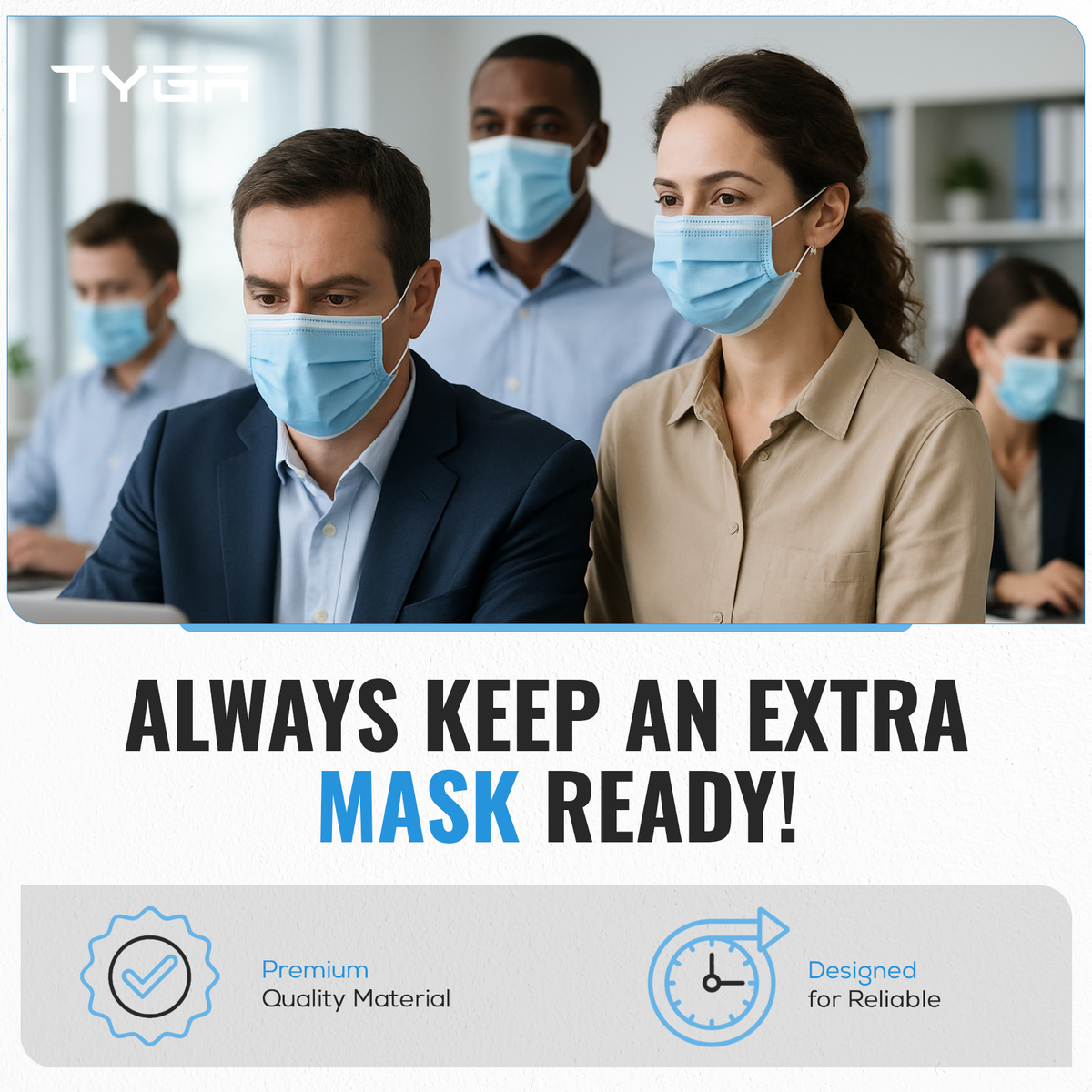 Type IIR Surgical Face Masks, Fluid Resistant, Pack of 10