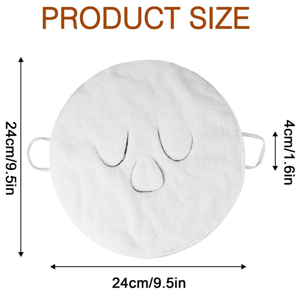 Reusable Hot & Cold Facial Mask Towel, Three Hole Design, White