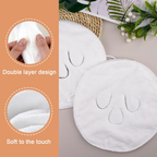 Reusable Hot & Cold Facial Mask Towel, Three Hole Design, White