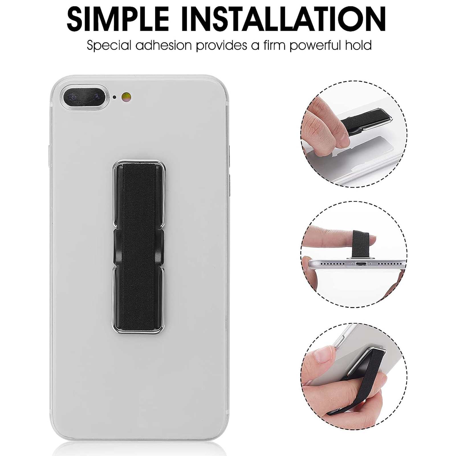 Mobile Phone Back Sticker with Hand Strap, Anti Fall Grip & Stand, Pack of 1