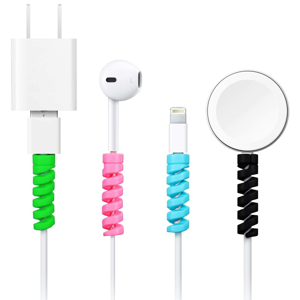 Cable Protectors, Flexible Spiral Cord Savers, Pack of 7