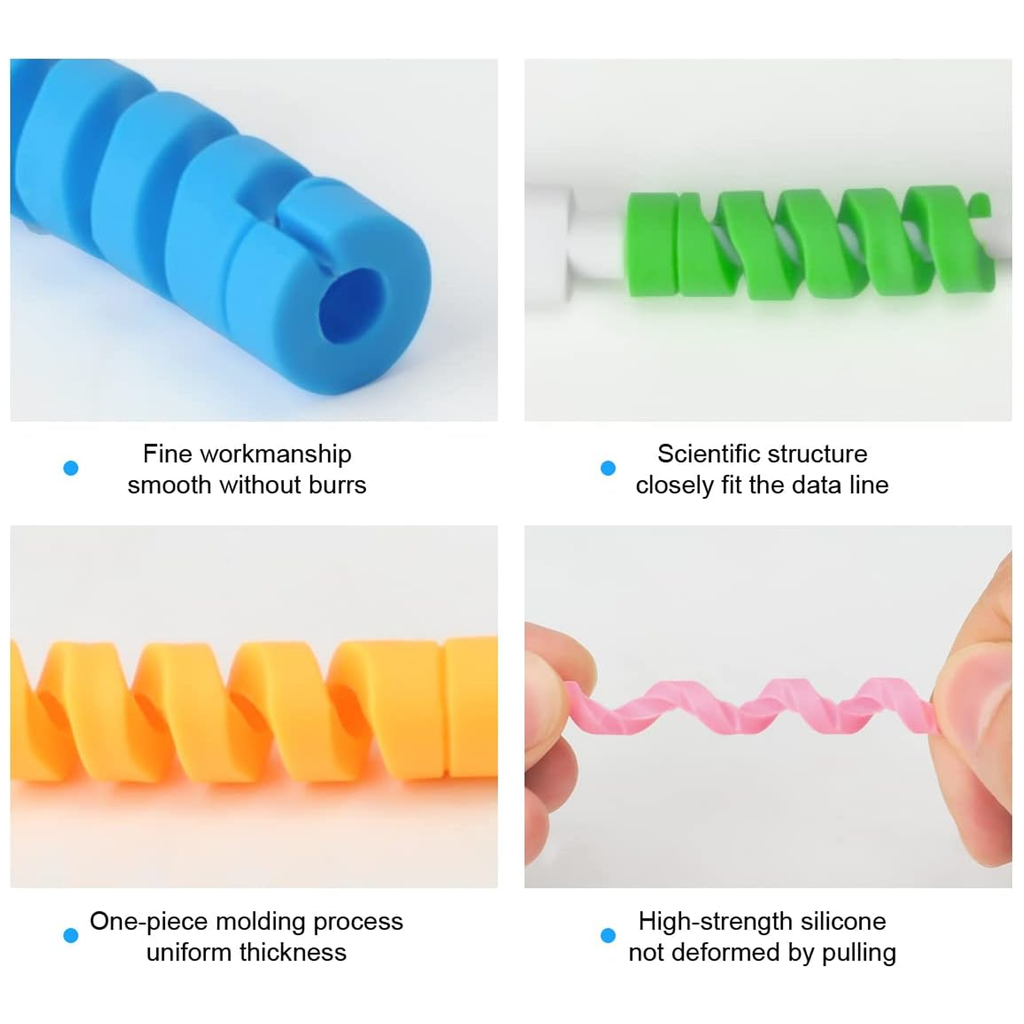 Cable Protectors, Flexible Spiral Cord Savers, Pack of 7