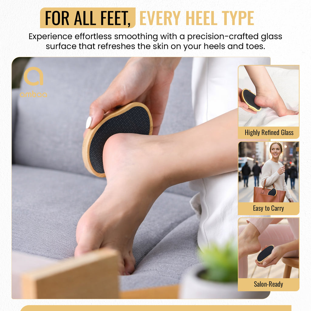 Nano Glass Foot File, Callus & Hard Skin Remover, Bamboo Black