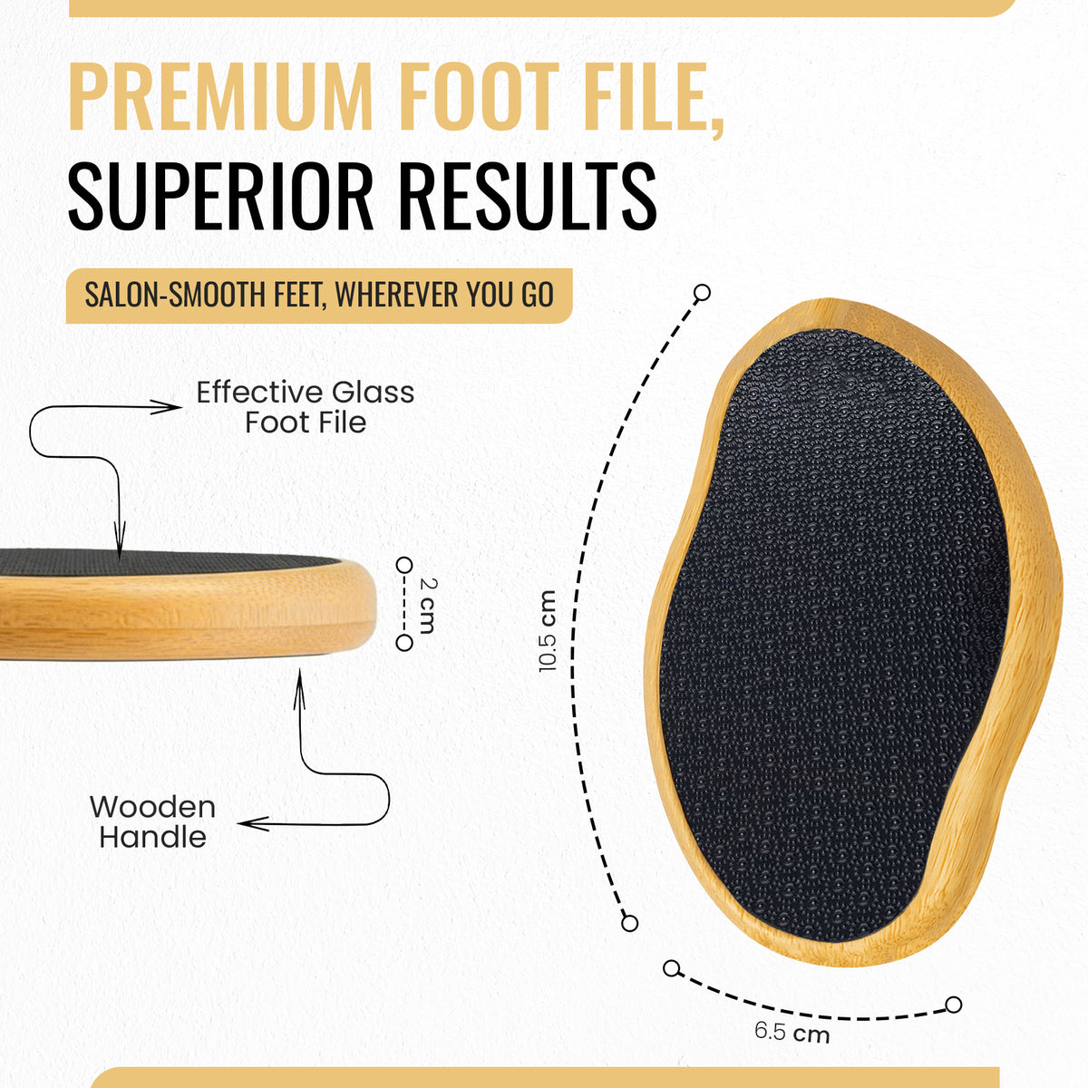 Nano Glass Foot File, Callus & Hard Skin Remover, Bamboo Black