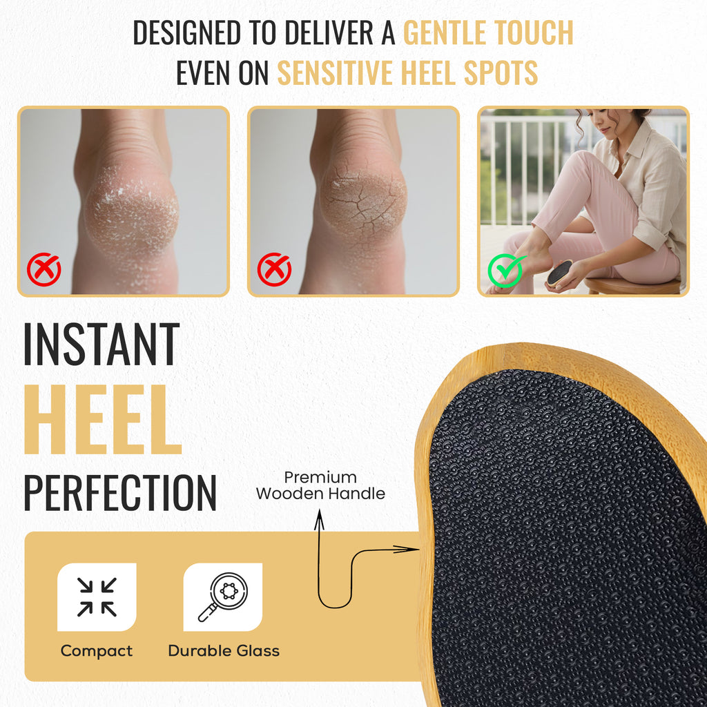 Nano Glass Foot File, Callus & Hard Skin Remover, Bamboo Black