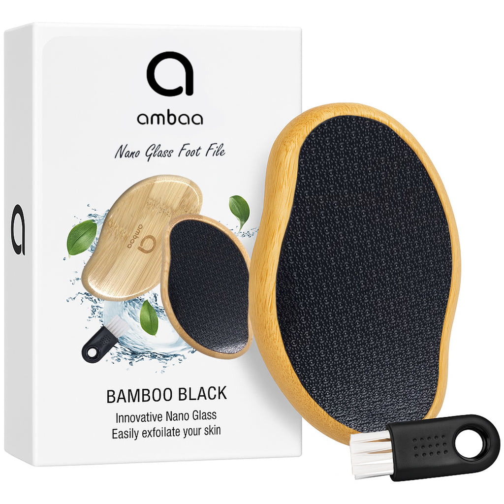 Nano Glass Foot File, Callus & Hard Skin Remover, Bamboo Black