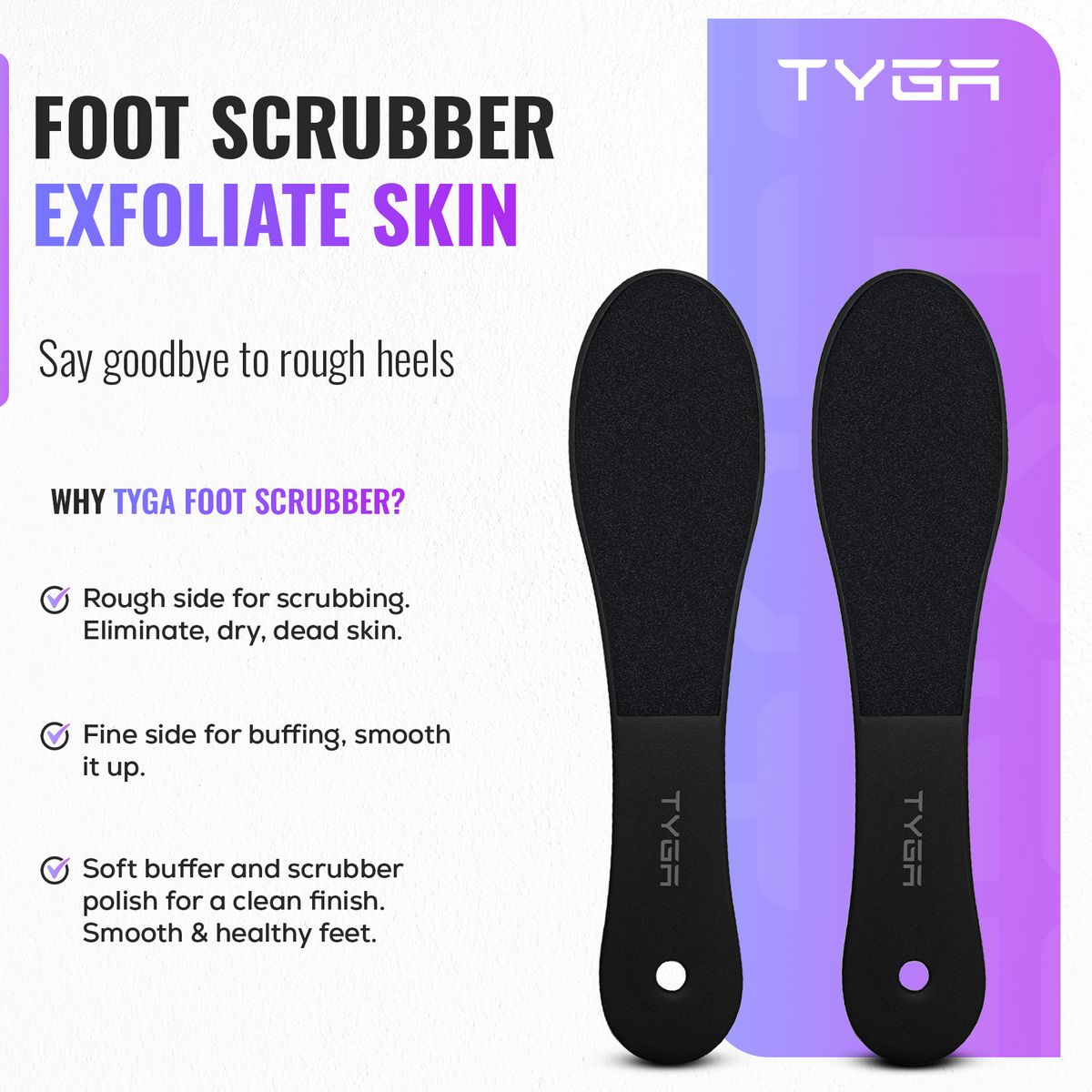 Foot File Rasp, Callus & Dry Skin Scrubber, 1 Pair