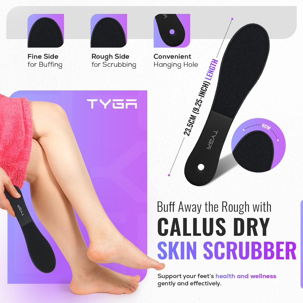 Foot File Rasp, Callus & Dry Skin Scrubber, 1 Pair