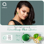 Green Leaf Drop Earrings, Gold Tone with Crystal & Pearl Detail, 1 Pair