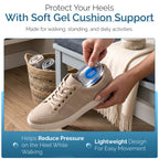 Silicone Gel Heel Cups, Reusable Cushion Inserts, Blue, 1 Pair