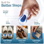 Silicone Gel Heel Cups, Reusable Cushion Inserts, Blue, 1 Pair