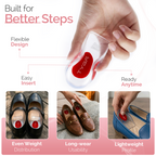 Silicone Gel Heel Cups, Reusable Cushion Inserts, Red, 1 Pair