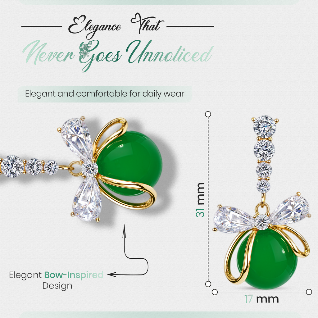 Green Cascade Earrings, Gold Tone Crystal Dangle, 1 Pair