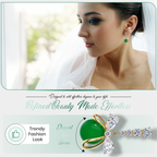 Green Cascade Earrings, Gold Tone Crystal Dangle, 1 Pair