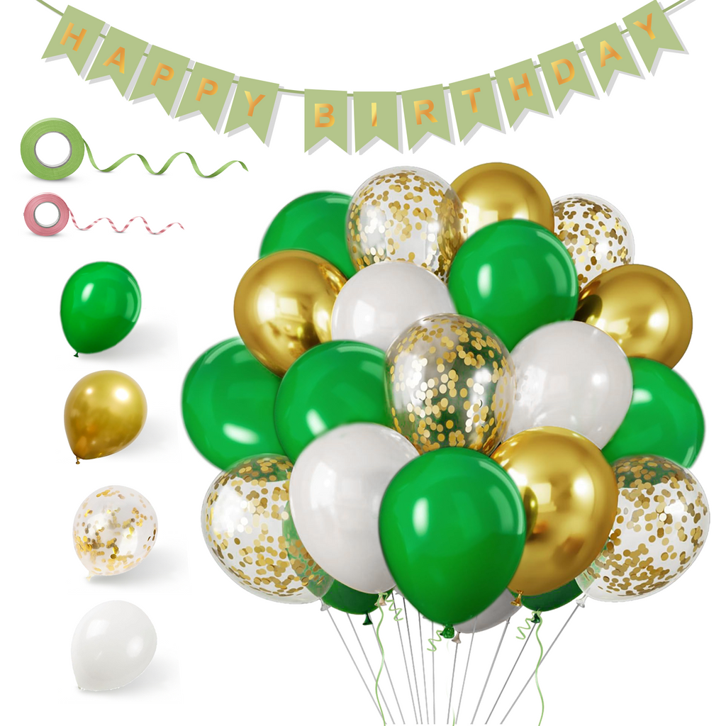 Birthday Balloon Decoration Set, Green, 16 Balloons