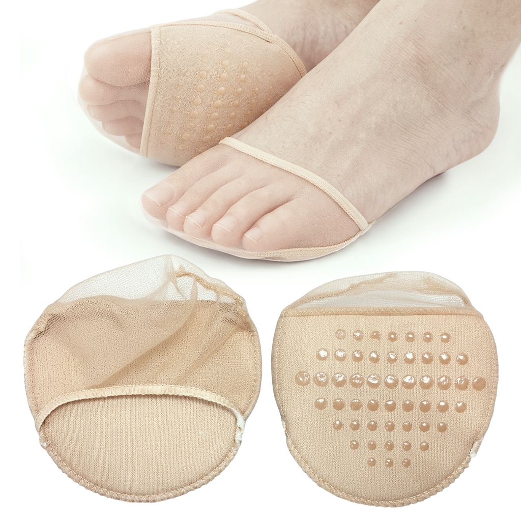 Soft Fabric Forefoot Cushion Socks, Reusable Ball of Foot Pads, 1 Pair