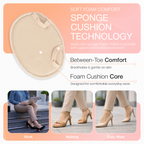 Forefoot Cushion Pads, Soft Sponge Half Insoles, 1 Pair