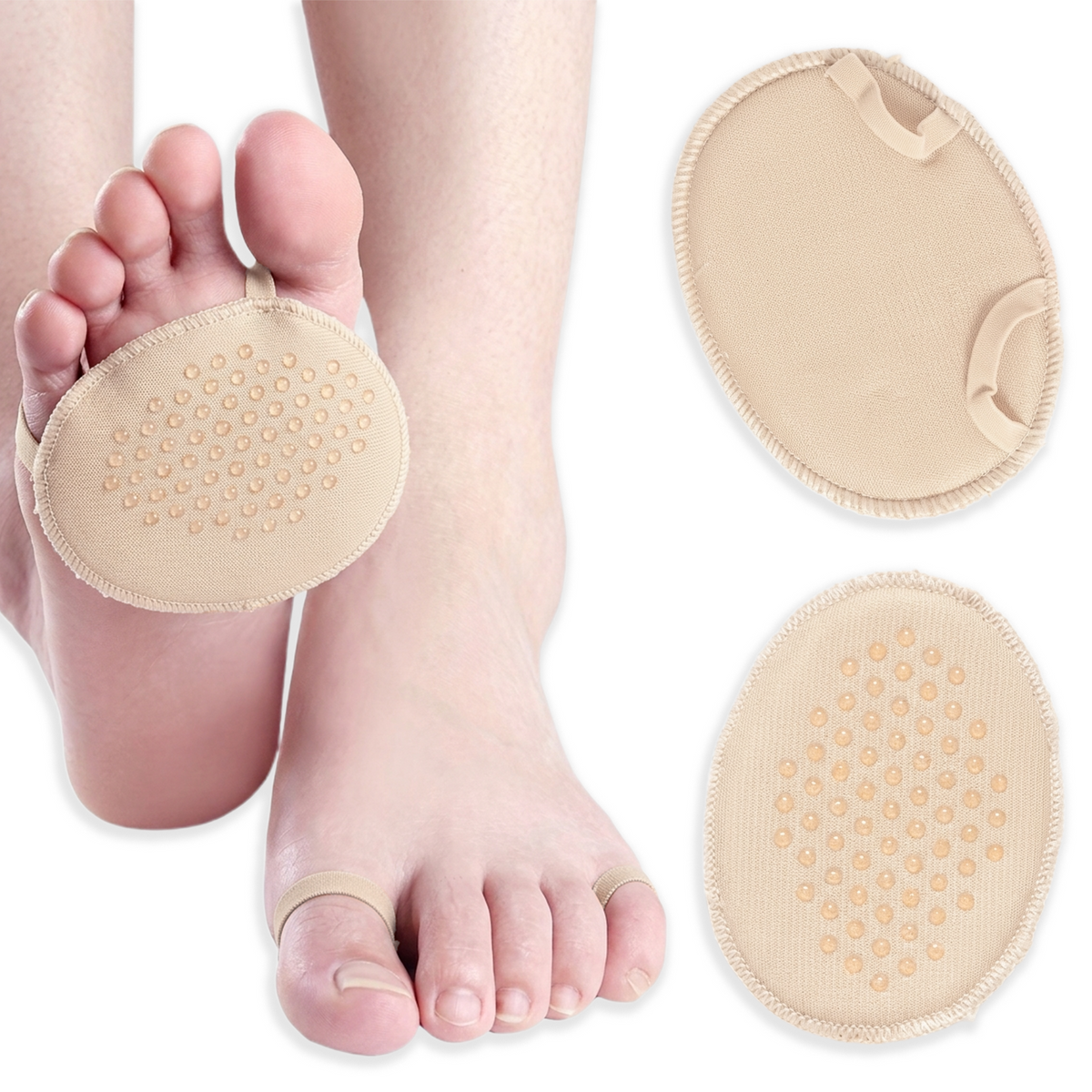 Forefoot Cushion Pads, Soft Sponge Half Insoles, 1 Pair