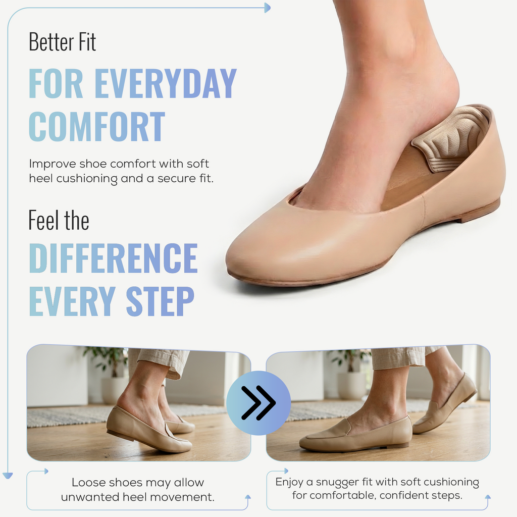 Self Adhesive Heel Cushion Pads, Heel Inserts, 1 Pair