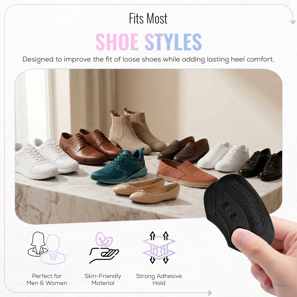 Self Adhesive Thick Heel Cushion Pads, Heel Inserts, 1 Pair