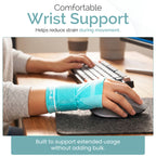 Adjustable Wrist Support Sleeves, Compression Strap, Blue, 1 Pair
