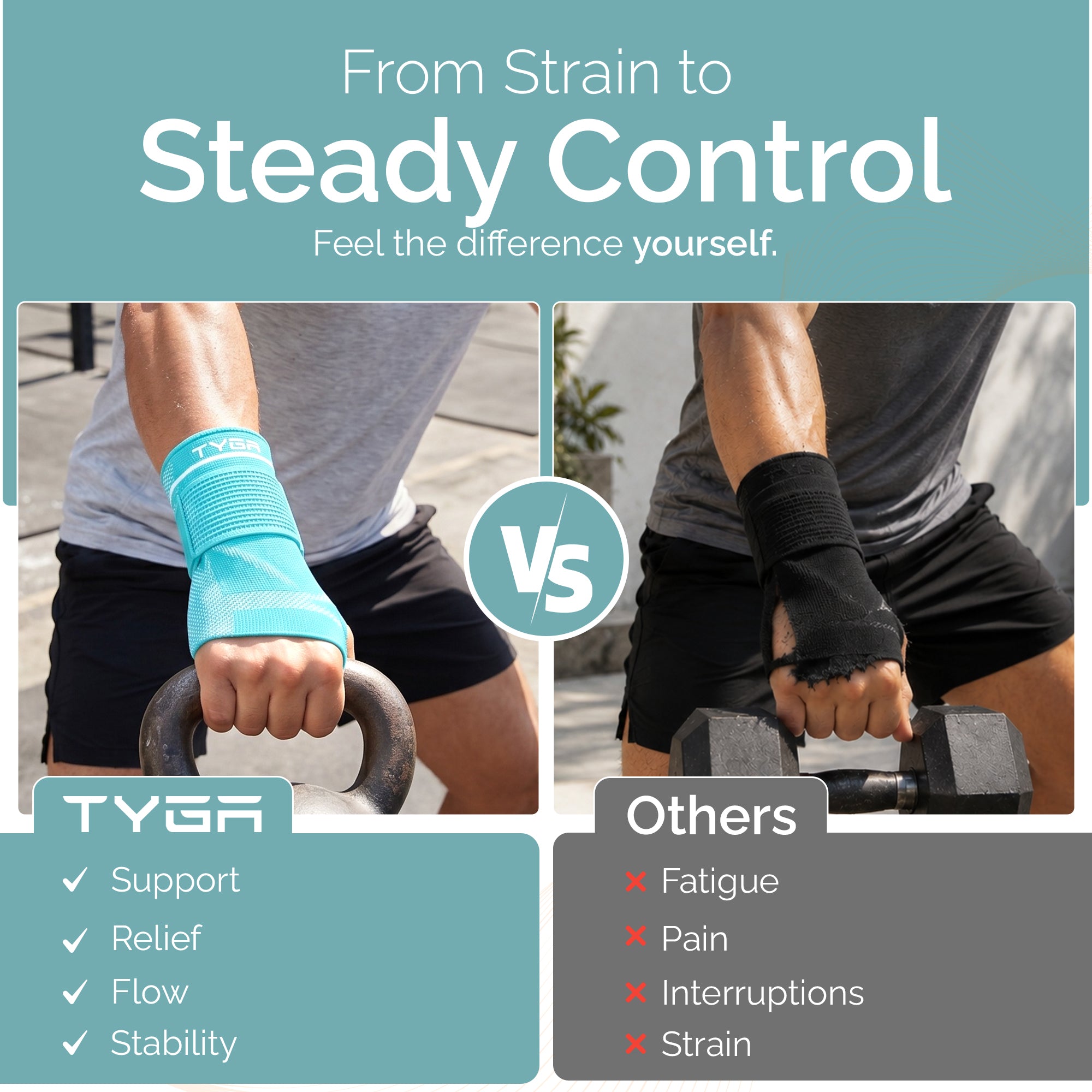 Adjustable Wrist Support Sleeves, Compression Strap, Blue, 1 Pair