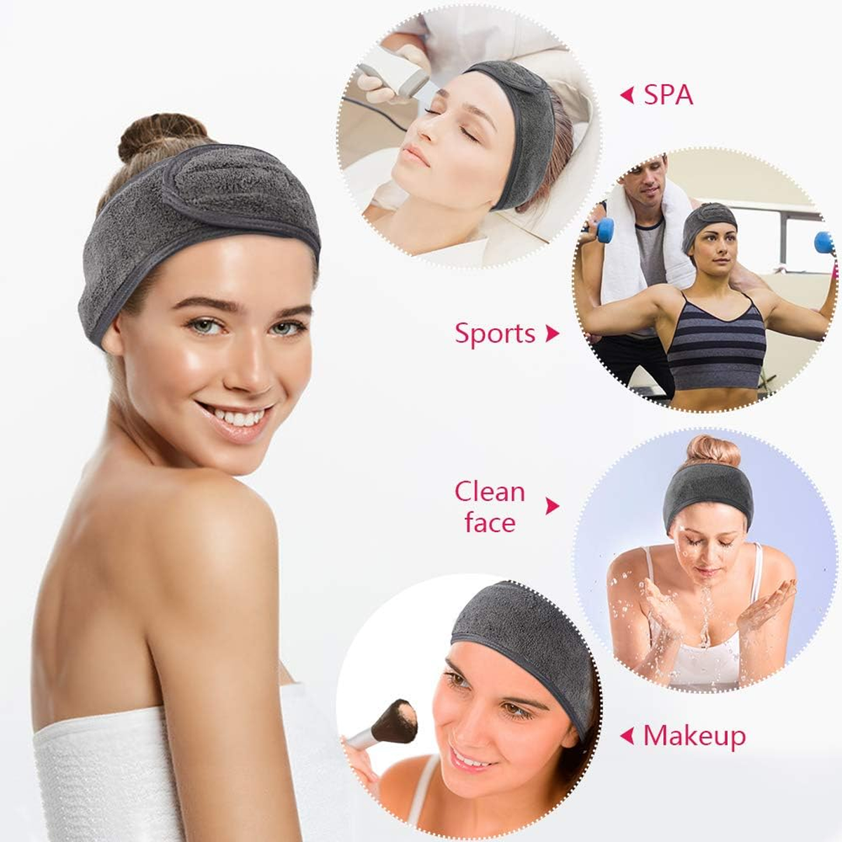 Adjustable Hair Tie Headband, Soft Non Slip Design, Pack of 1