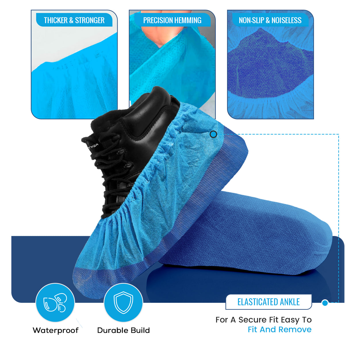 Reusable Heavy Duty Overshoes, Long Lasting Shoe Covers